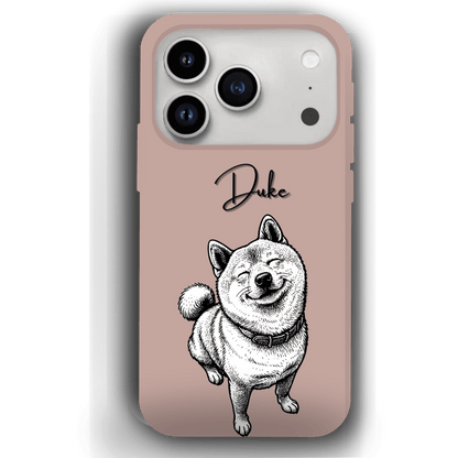 Custom Black & White Pet Phone Case for iPhone 17 by YingMart – Custom Photo Personalized Pet Line Art Design with Pet Name