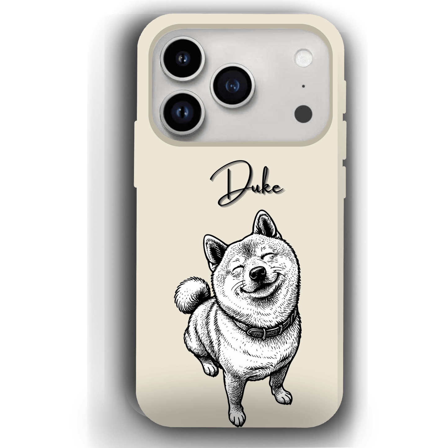 Custom Black & White Pet Phone Case for iPhone 17 by YingMart – Custom Photo Personalized Pet Line Art Design with Pet Name