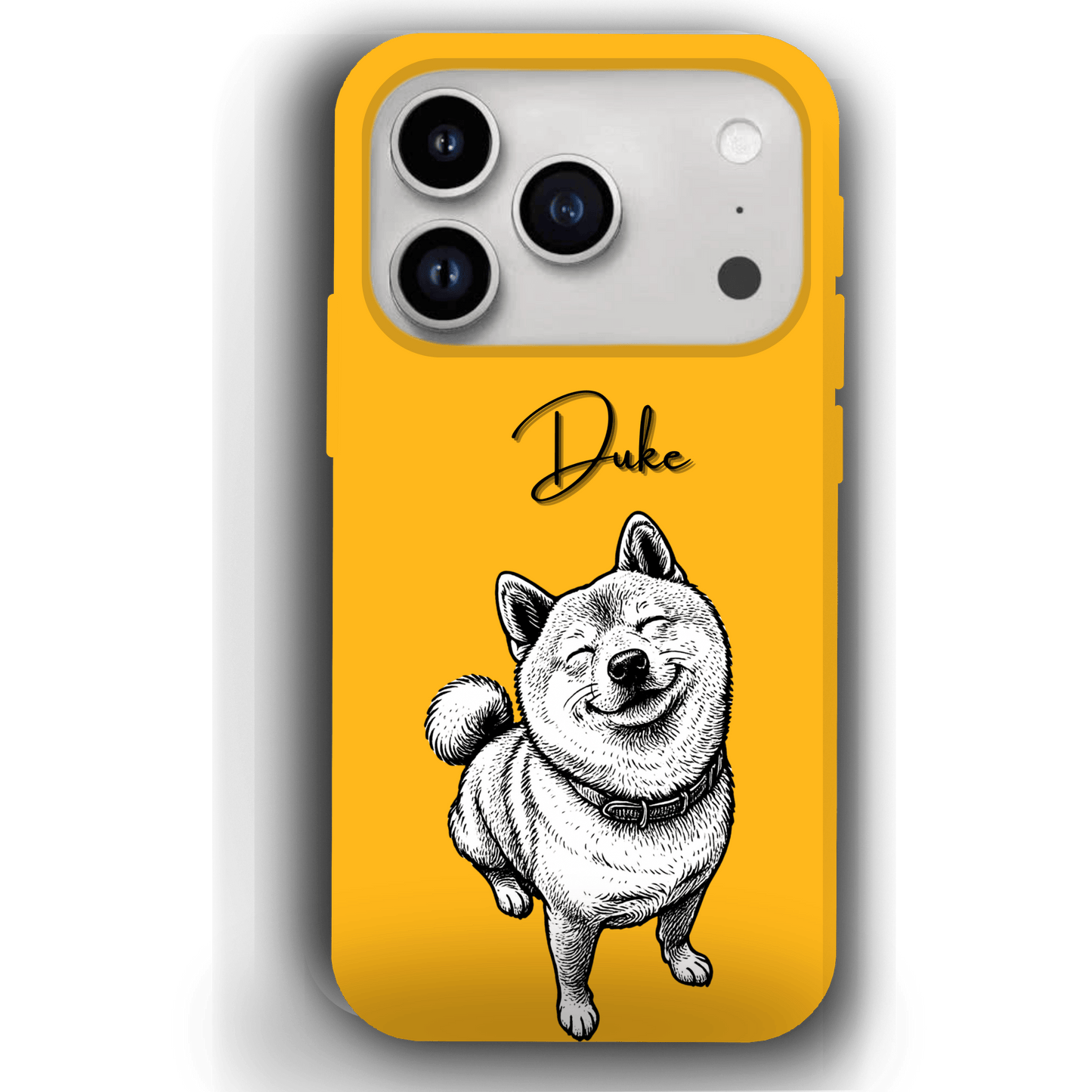Custom Black & White Pet Phone Case for iPhone 17 by YingMart – Custom Photo Personalized Pet Line Art Design with Pet Name