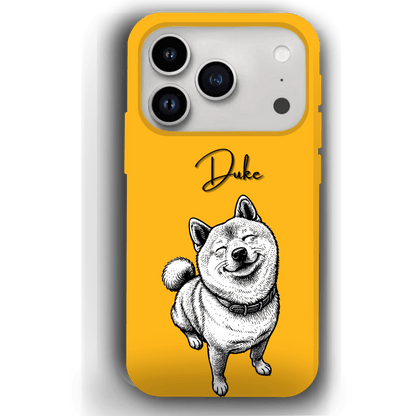 Custom Black & White Pet Phone Case for iPhone 17 by YingMart – Custom Photo Personalized Pet Line Art Design with Pet Name