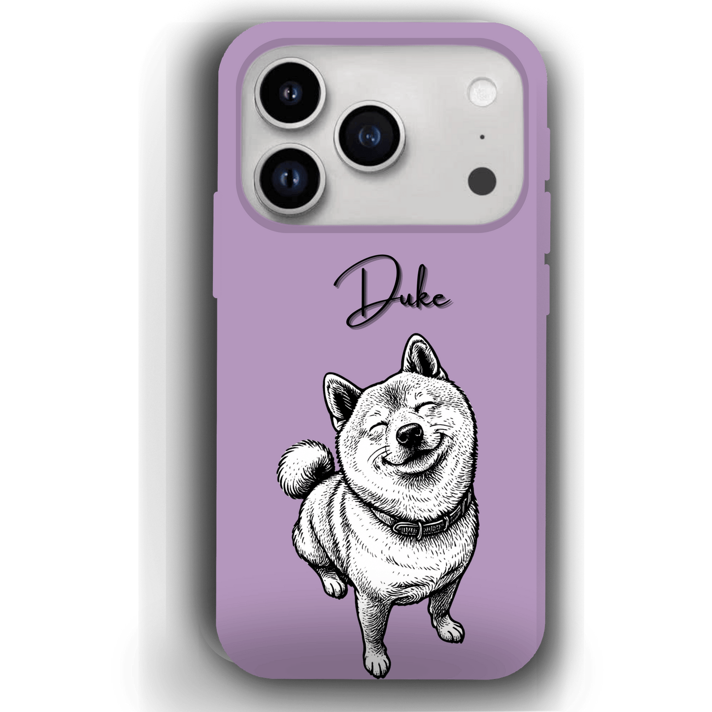 Custom Black & White Pet Phone Case for iPhone 17 by YingMart – Custom Photo Personalized Pet Line Art Design with Pet Name
