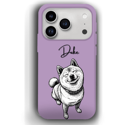 Custom Black & White Pet Phone Case for iPhone 17 by YingMart – Custom Photo Personalized Pet Line Art Design with Pet Name