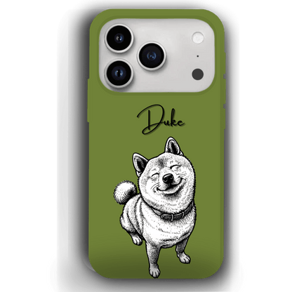 Custom Black & White Pet Phone Case for iPhone 17 by YingMart – Custom Photo Personalized Pet Line Art Design with Pet Name