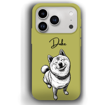 Custom Black & White Pet Phone Case for iPhone 17 by YingMart – Custom Photo Personalized Pet Line Art Design with Pet Name