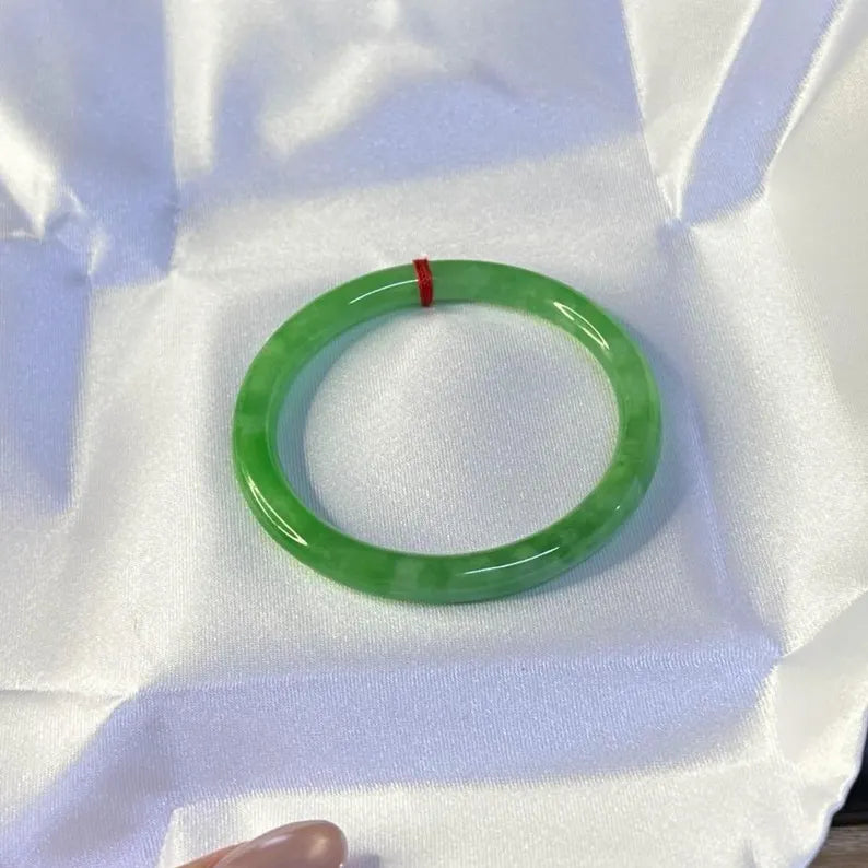 Yingmart 38-46mm Baby Size Green Natural Jadeite Jade Bangle Bracelet, Real Gemstone Bracelet, Vintage Jewelry, Birthday Gift
