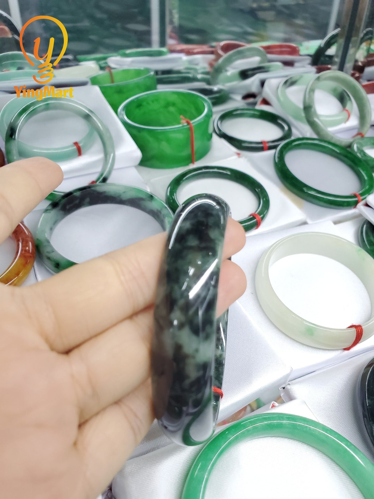 Yingmart Certified 60mm-72mm 100% Natural Genuine Jade Men Women Bangle Bracelets, Real Gemstone Bracelet, Vintage Jewelry