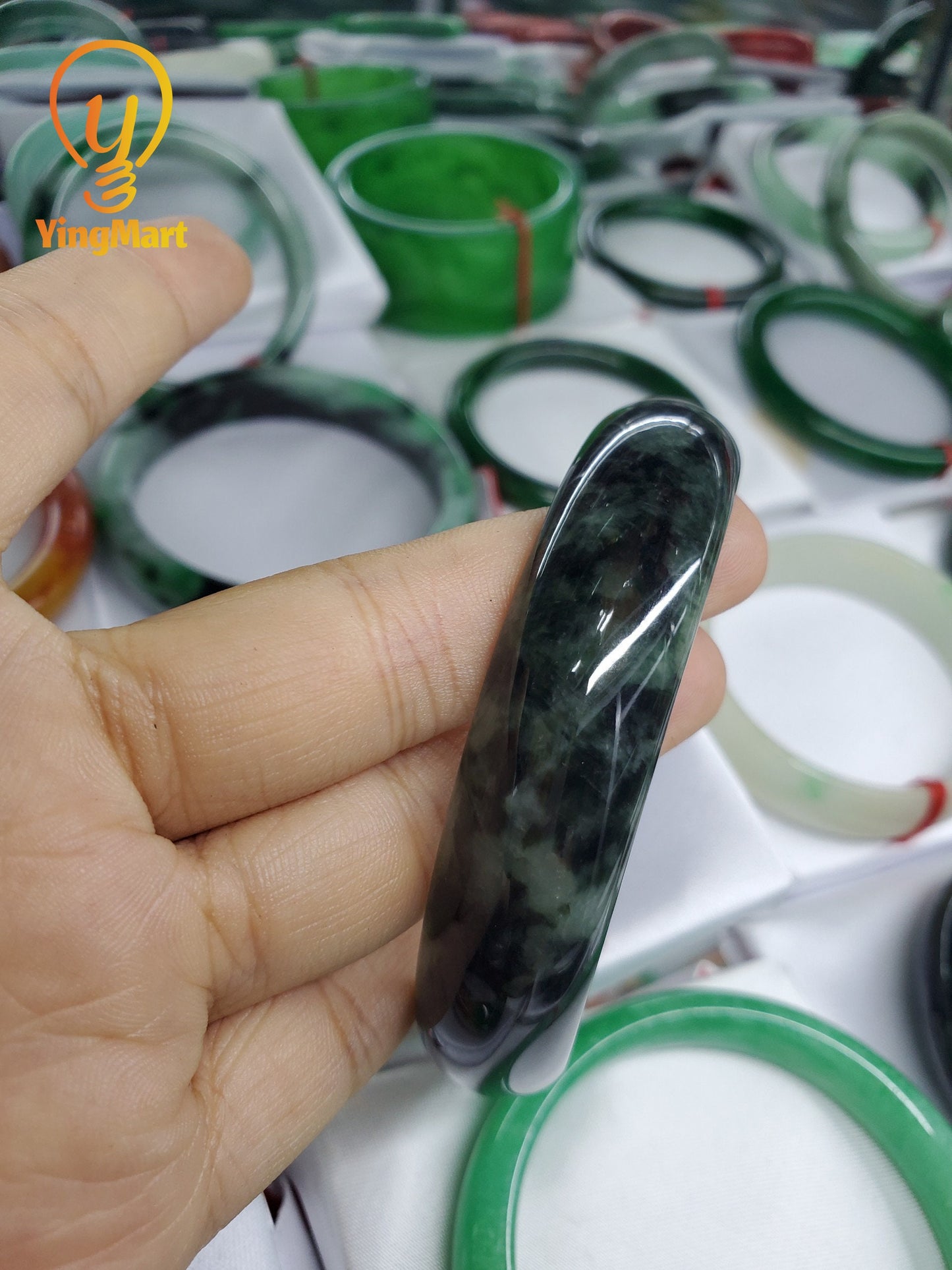 Yingmart Certified 60mm-72mm 100% Natural Genuine Jade Men Women Bangle Bracelets, Real Gemstone Bracelet, Vintage Jewelry