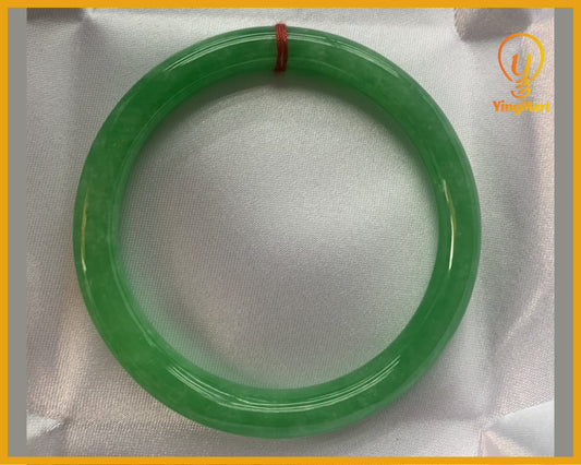 Green Jadeite Jade Bangle Bracelet 45–75mm | Vintage Gemstone Jewelry for Men – Mother's Day gift – Elegant Gift Bracelet for Sister Grandma