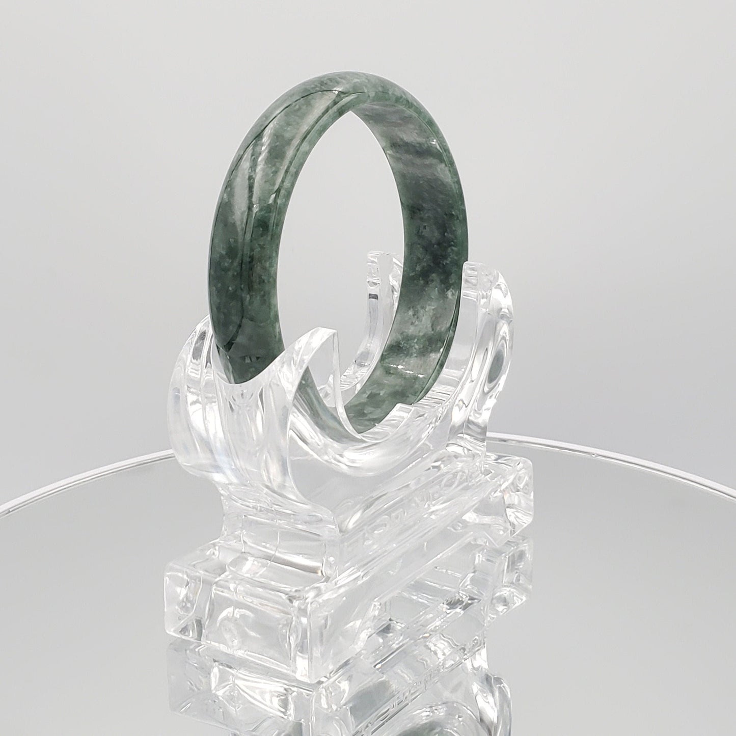 Yingmart 64mm Green Natural Jadeite Jade Bangle Bracelets, Real Gemstone Bracelet, Vintage Jewelry