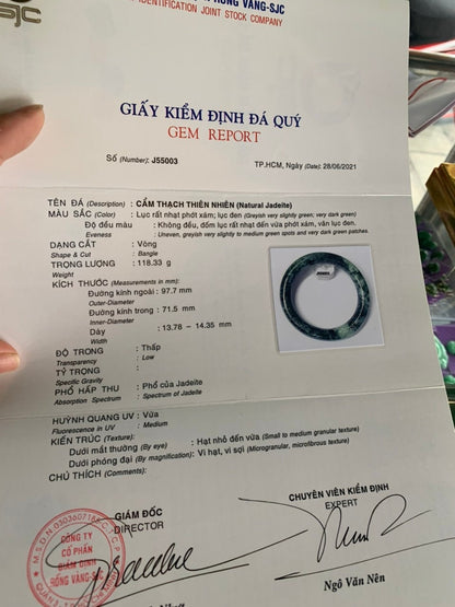 Yingmart Certified Extra Big Size Men Bangle 62-73mm 100% Natural Genuine Jade Bangle Bracelets, Real Gemstone Bracelet, Vintage Jewelry