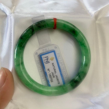 Certified 47-75mm PNJ Jade Bangle Bracelet, Natural Color Green Jade Jewelry for Men, Women, Grandmother, Sister – Timeless Style & Elegance