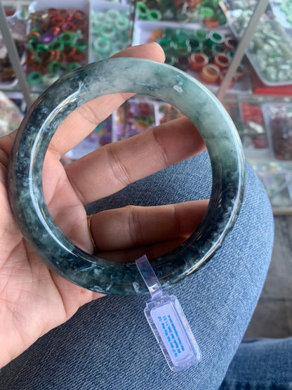 Yingmart Certified 60mm-72mm 100% Natural Genuine Jade Men Women Bangle Bracelets, Real Gemstone Bracelet, Vintage Jewelry