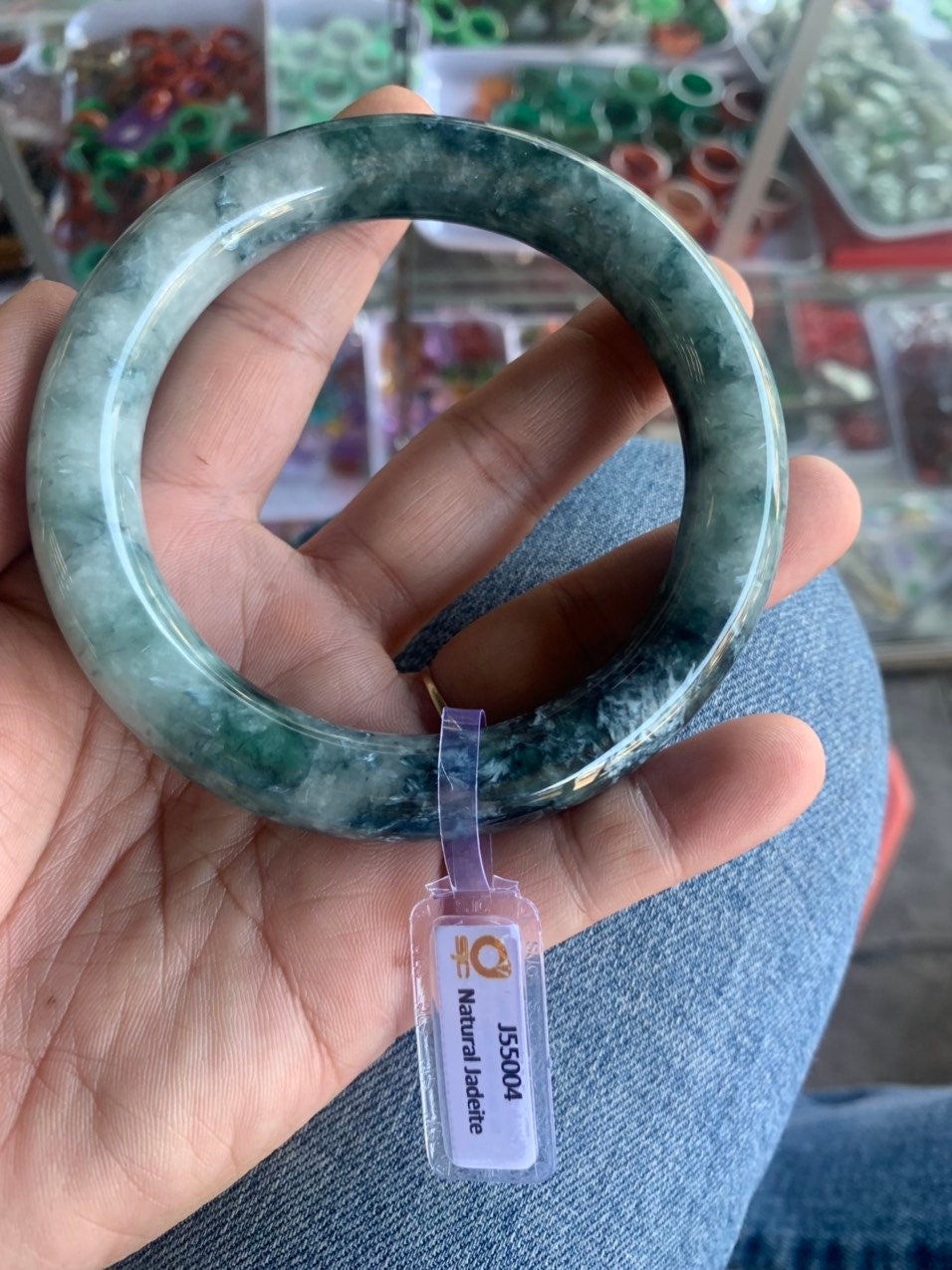 Yingmart Certified 60mm-72mm 100% Natural Genuine Jade Men Women Bangle Bracelets, Real Gemstone Bracelet, Vintage Jewelry