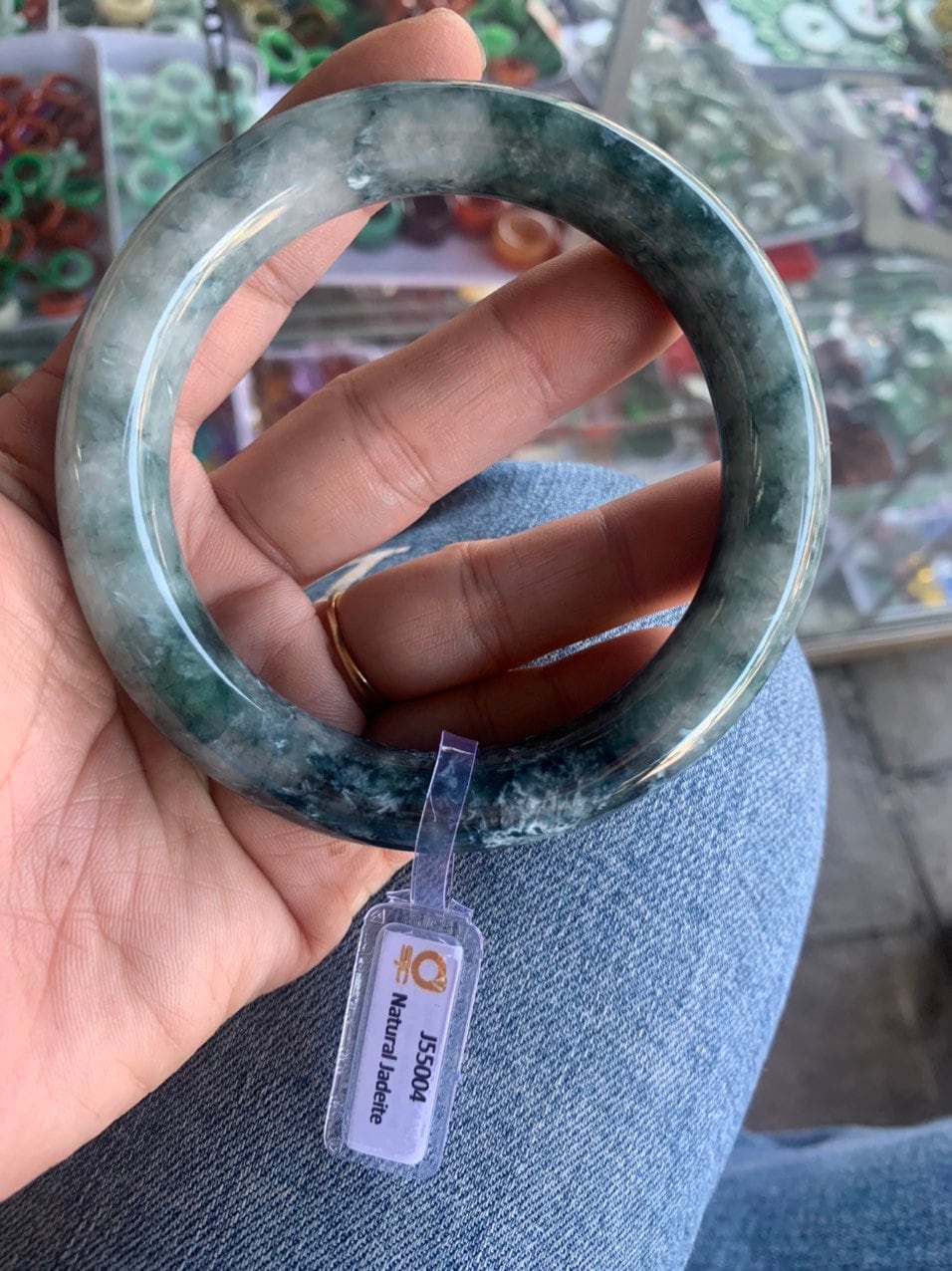 Yingmart Certified 60mm-72mm 100% Natural Genuine Jade Men Women Bangle Bracelets, Real Gemstone Bracelet, Vintage Jewelry