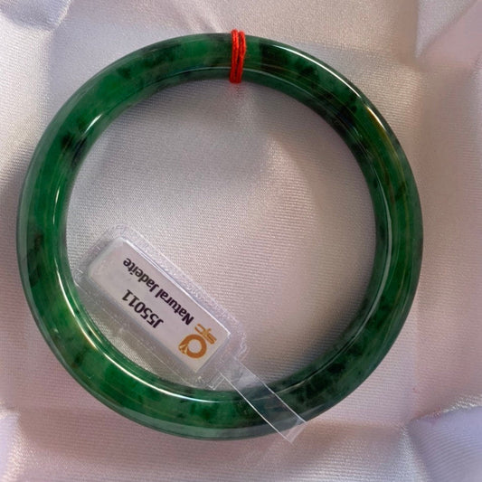 Yingmart 54-61mm 100% Certified Natural Color Green Jade Bangle Bracelets, Real Gemstone Bracelet, Vintage Jewelry