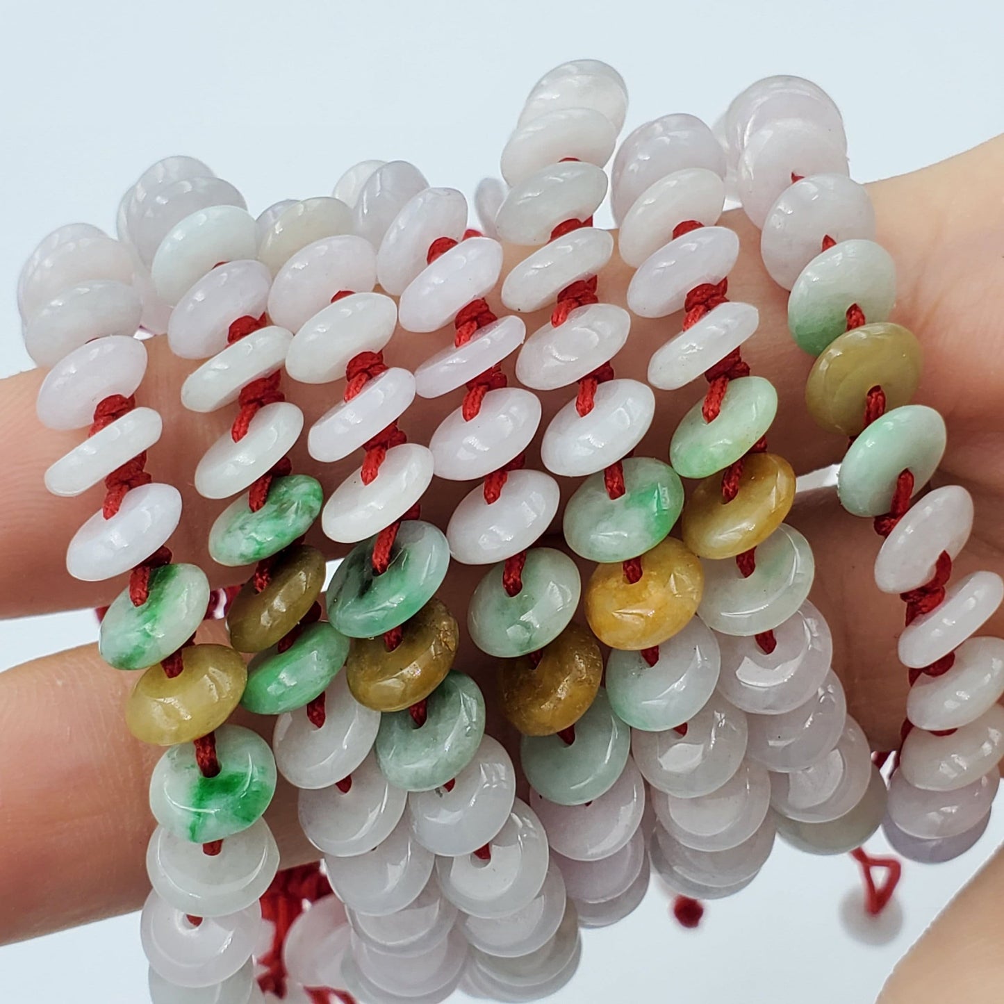 Yingmart Baby Natural Jadeite Jade Small Donut Adjustable Bracelets, Vintage Jewelry for |Infants|Kids|Child|Female|Girls