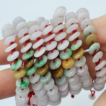 Yingmart Baby Natural Jadeite Jade Small Donut Adjustable Bracelets, Vintage Jewelry for |Infants|Kids|Child|Female|Girls