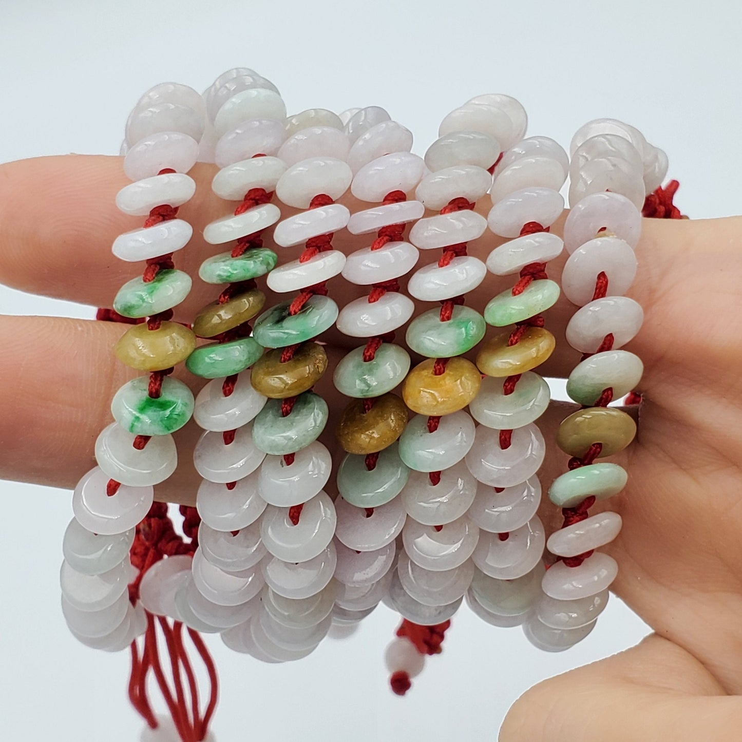 Yingmart Baby Natural Jadeite Jade Small Donut Adjustable Bracelets, Vintage Jewelry for |Infants|Kids|Child|Female|Girls