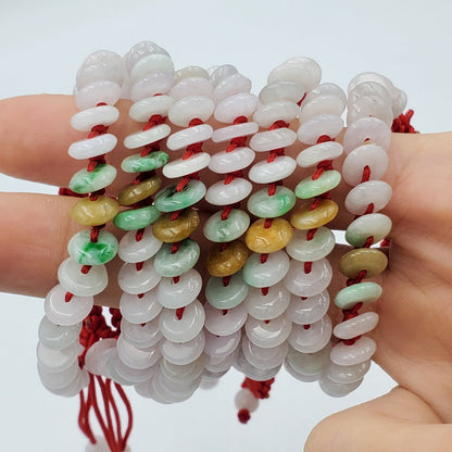 Yingmart Baby Natural Jadeite Jade Small Donut Adjustable Bracelets, Vintage Jewelry for |Infants|Kids|Child|Female|Girls