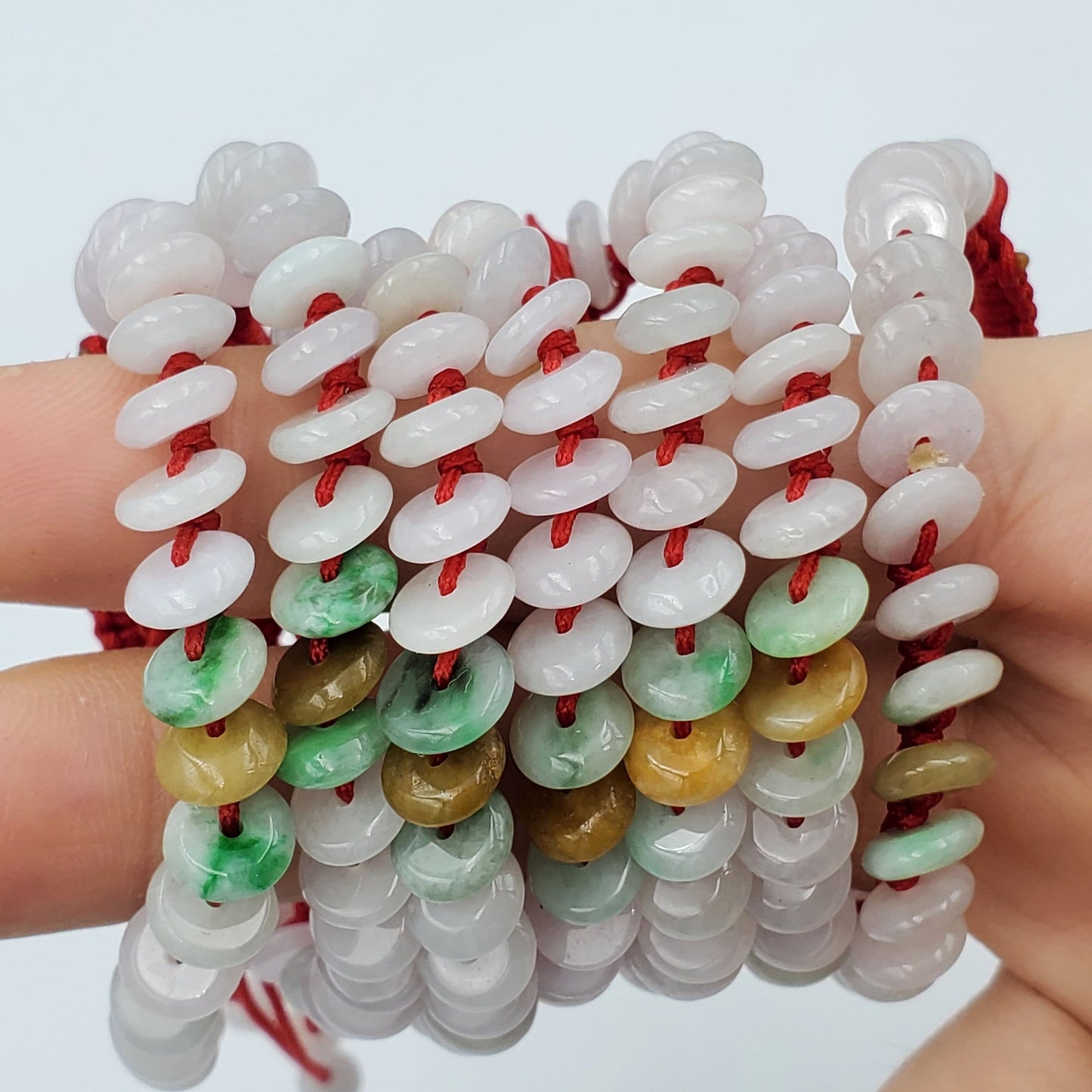 Yingmart Baby Natural Jadeite Jade Small Donut Adjustable Bracelets, Vintage Jewelry for |Infants|Kids|Child|Female|Girls