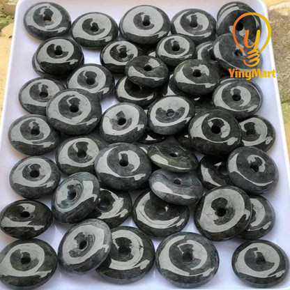 Yingmart Black Donut Jadeite Pendant | Black Marble Jade Pendant | Unisex pendant necklace