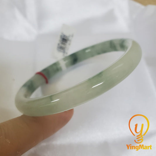 Yingmart 53mm IGG 032123688 Certified Natural Color Green Natural Jadeite Jade Bangle Bracelets, Real Gemstone Bracelet, Vintage Jewelry