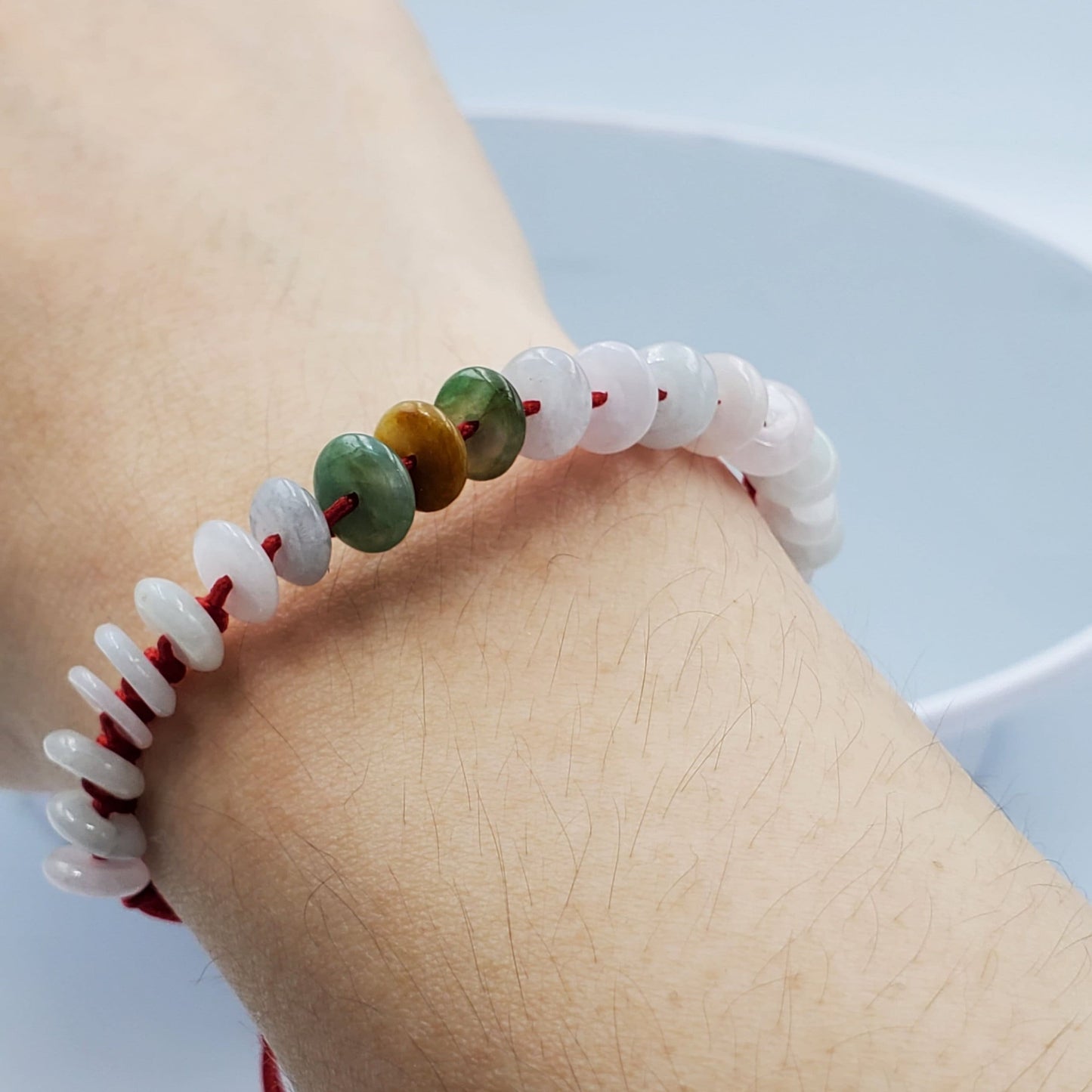 Yingmart Baby Natural Jadeite Jade Small Donut Adjustable Bracelets, Vintage Jewelry for |Infants|Kids|Child|Female|Girls