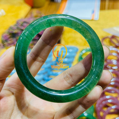 Yingmart 48 - 62mm 100% Natural Pink/Green Quartz Bangle Bracelets, Real Gemstone Bracelet, Vintage Jewelry