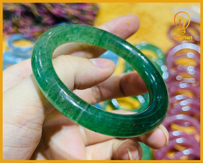 Yingmart 48 - 62mm 100% Natural Pink/Green Quartz Bangle Bracelets, Real Gemstone Bracelet, Vintage Jewelry