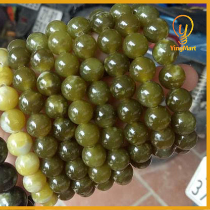 Genuine Natural Green Serpentine Stone Beaded Bracelet, Gift for Men And Women, Healing Stones, Christmas Gift, Newyear Gift