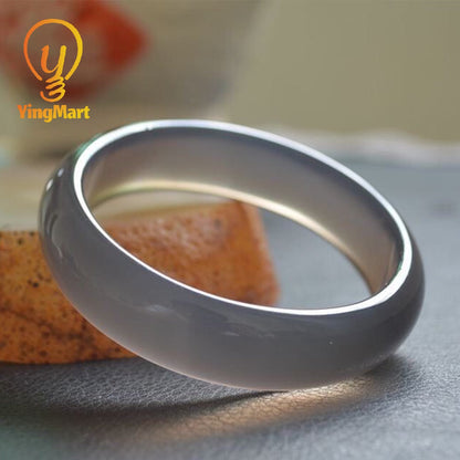 Yingmart 48mm-60mm 100% Natural Purple/Smoky Quartz Bangle Bracelet, Real Gemstone, Vintage Jewelry, New year gift, Gift for her