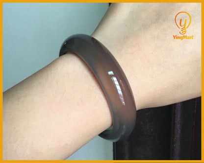 Yingmart 48mm-60mm 100% Natural Purple/Smoky Quartz Bangle Bracelet, Real Gemstone, Vintage Jewelry, New year gift, Gift for her