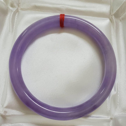 Yingmart 48-64mm Ice Purple Jadeite Jade Bangle, Elegant Princess Bracelet for Female Mom Girlfriend, Vintage, Chirstmas