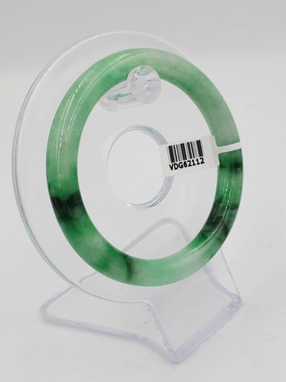 Yingmart 50-69mm Green Dark Spot Jadeite Jade Bangle, Real Gemstone Bracelet, Vintage Jewelry, Christmas Gift, Newyear