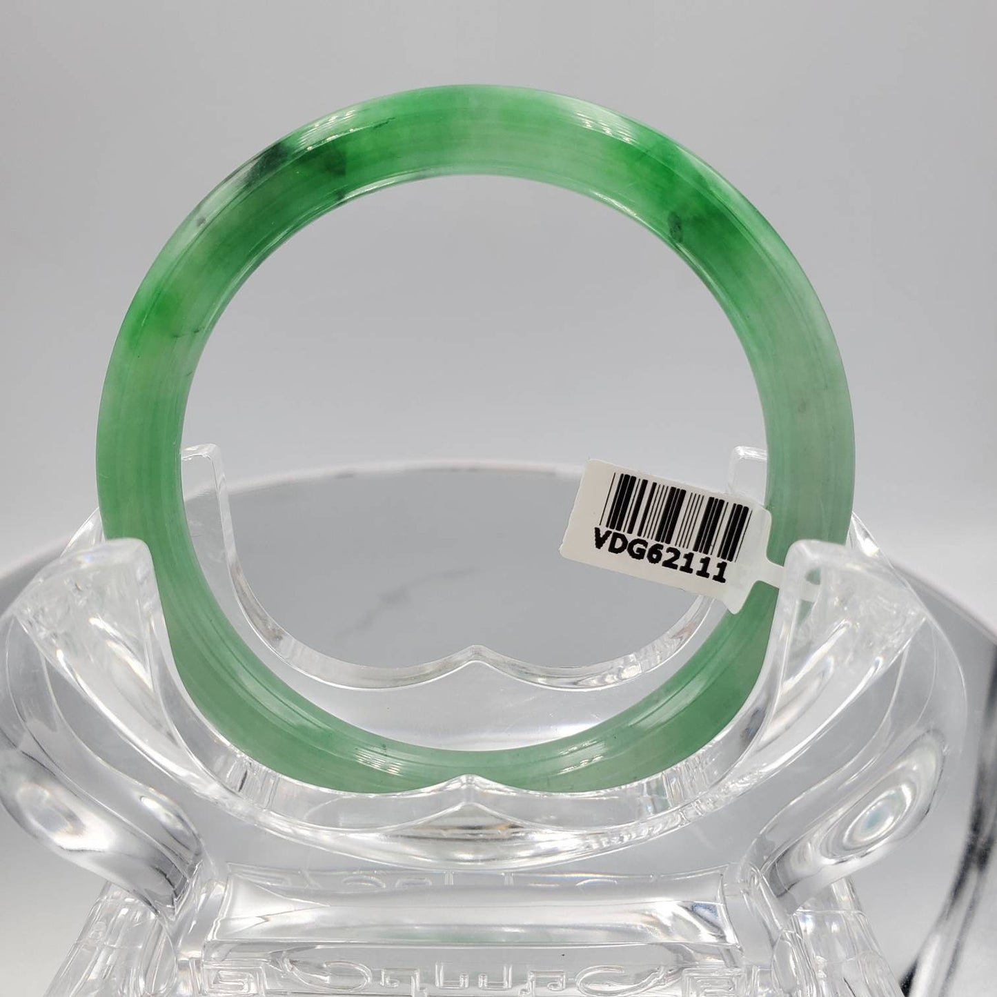 Yingmart 50-69mm Green Dark Spot Jadeite Jade Bangle, Real Gemstone Bracelet, Vintage Jewelry, Christmas Gift, Newyear