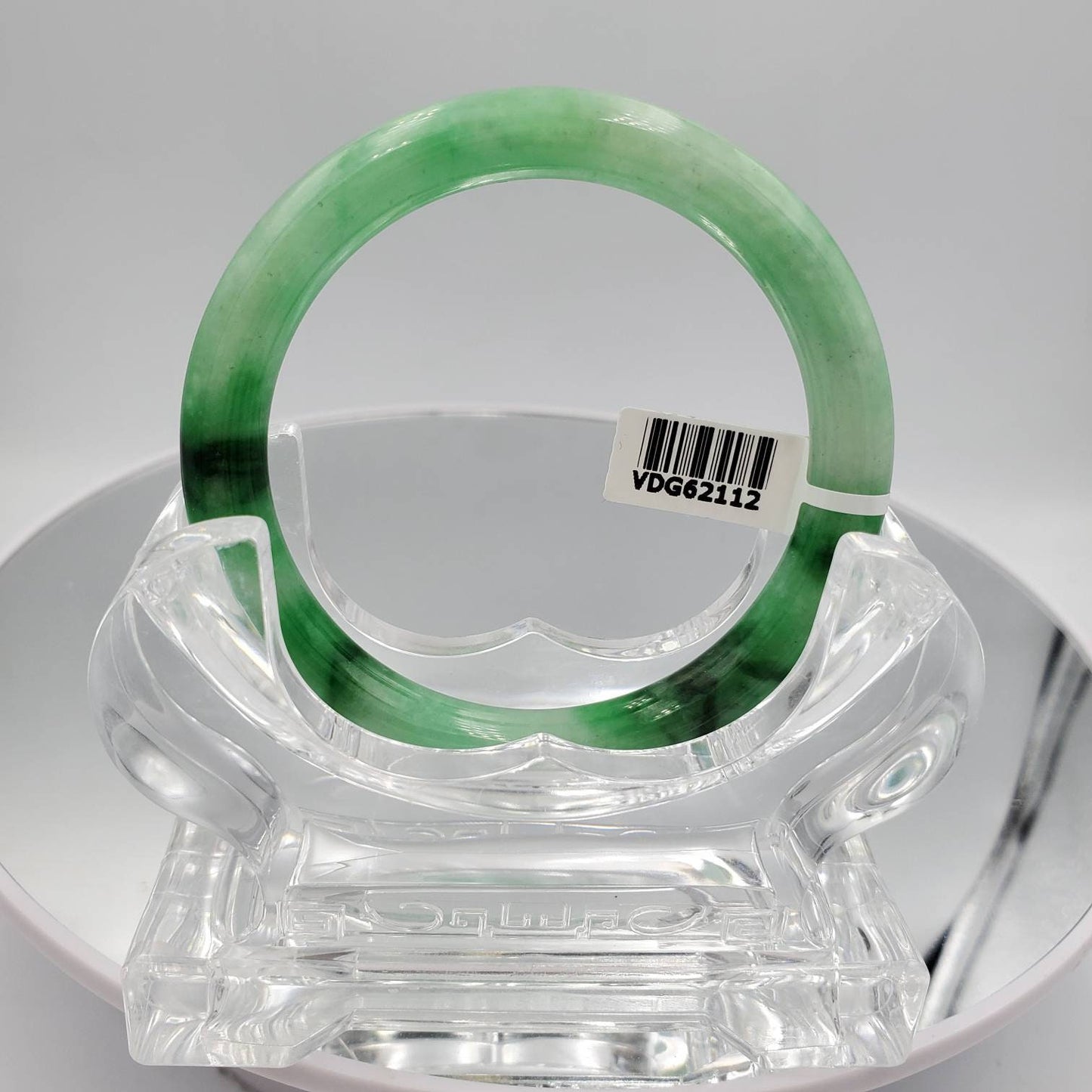 Yingmart 50-69mm Green Dark Spot Jadeite Jade Bangle, Real Gemstone Bracelet, Vintage Jewelry, Christmas Gift, Newyear