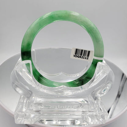 Yingmart 50-69mm Green Dark Spot Jadeite Jade Bangle, Real Gemstone Bracelet, Vintage Jewelry, Christmas Gift, Newyear