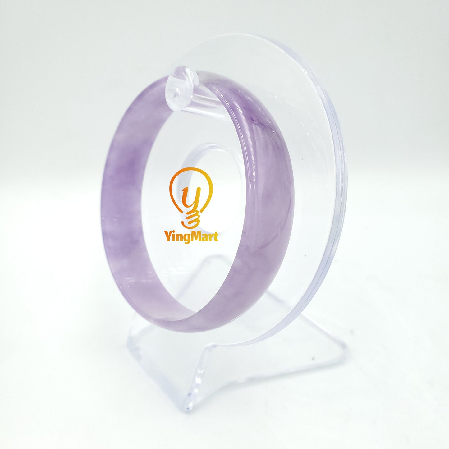 Yingmart 48-58mm Ice Purple Natural Jadeite Jade Thin Bangle Bracelet, Elegant Princess bangle for Female Girlfriend, Vintage Jewelry