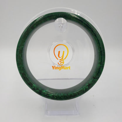 Yingmart 55-64mm Square Dark Green Black Spot Natural Jadeite Jade Bangles, Real Gemstone Bracelet, Vintage Jewelry, Gift for her