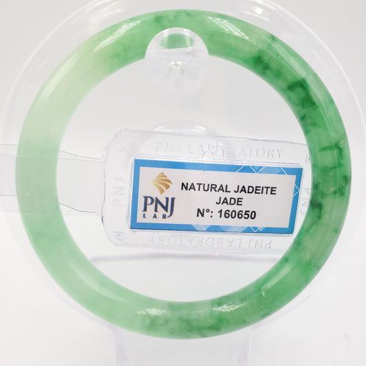 Yingmart 51mm PNJ160650 Certified Natural Color Green Natural Jadeite Jade Bangle Bracelet, Real Gemstone, Vintage Jewelry, Accessories