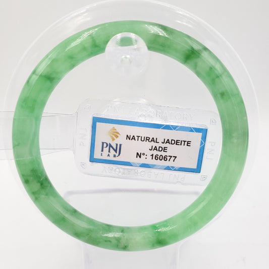 Yingmart 54mm PNJ Certified Natural Color Green Natural Jadeite Jade Bangle Bracelet, Real Gemstone, Vintage Jewelry, Accessories