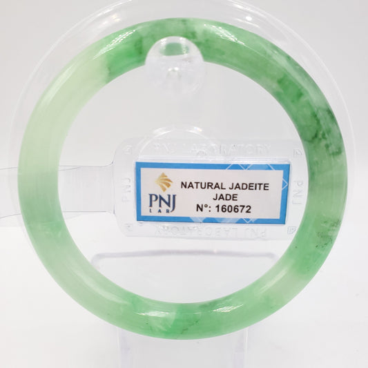 Yingmart 55mm PNJ160672 Certified Natural Color Green Natural Jadeite Jade Bangle Bracelet, Real Gemstone, Vintage Jewelry, Accessories