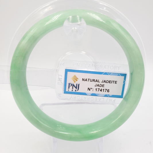 Yingmart 57mm PNJ174176 Certified Natural Color Green Natural Jadeite Bangle Bracelet,Real Gemstone,Jewelry,Accessories Gift for her