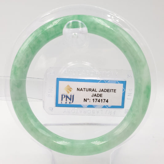 Yingmart 54mm PNJ174174 Certified Natural Color Green Natural Jadeite Jade Bangle Bracelet, Real Gemstone, Vintage Jewelry, Accessories