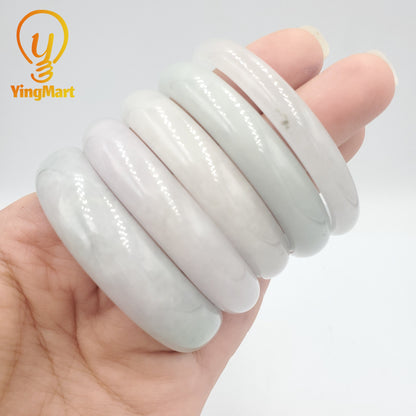 Yingmart 42-48mm Baby Size White Natural Jadeite Jade Bangle Bracelet, Real Gemstone Bracelet, Vintage Jewelry, Birthday Gift