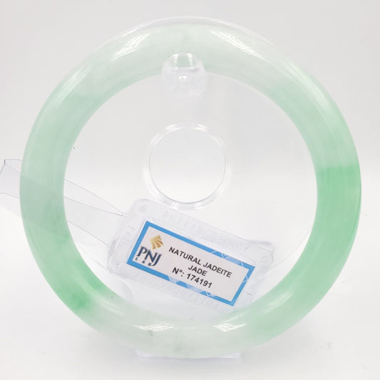 Yingmart 69mm PNJ Certified Natural Color Green Natural Jadeite Jade Bangle Bracelet, Real Gemstone, Vintage Jewelry, Accessories