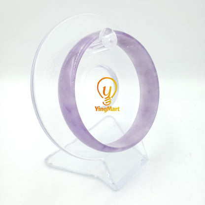 Yingmart 48-58mm Ice Purple Natural Jadeite Jade Thin Bangle Bracelet, Elegant Princess bangle for Female Girlfriend, Vintage Jewelry