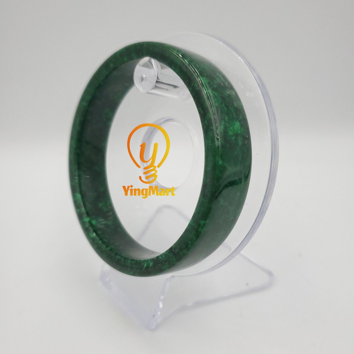 Yingmart 55-64mm Square Dark Green Black Spot Natural Jadeite Jade Bangles, Real Gemstone Bracelet, Vintage Jewelry, Gift for her