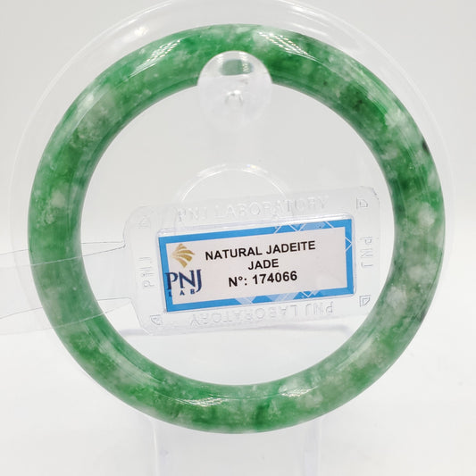Yingmart 54mm PNJ174066 Certified Natural Color Green Natural Jadeite Jade Bangle Bracelet, Real Gemstone, Vintage Jewelry, Gift for her