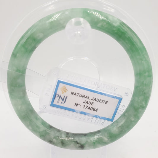 Yingmart 54mm PNJ174064 Certified Natural Color Green Natural Jadeite Jade Bangle Bracelet, Real Gemstone, Vintage Jewelry, Gift for he